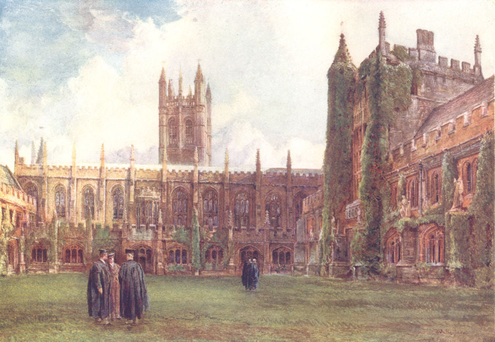 OXFORD. The Cloisters, Magdalen College 1903 old antique vintage print picture